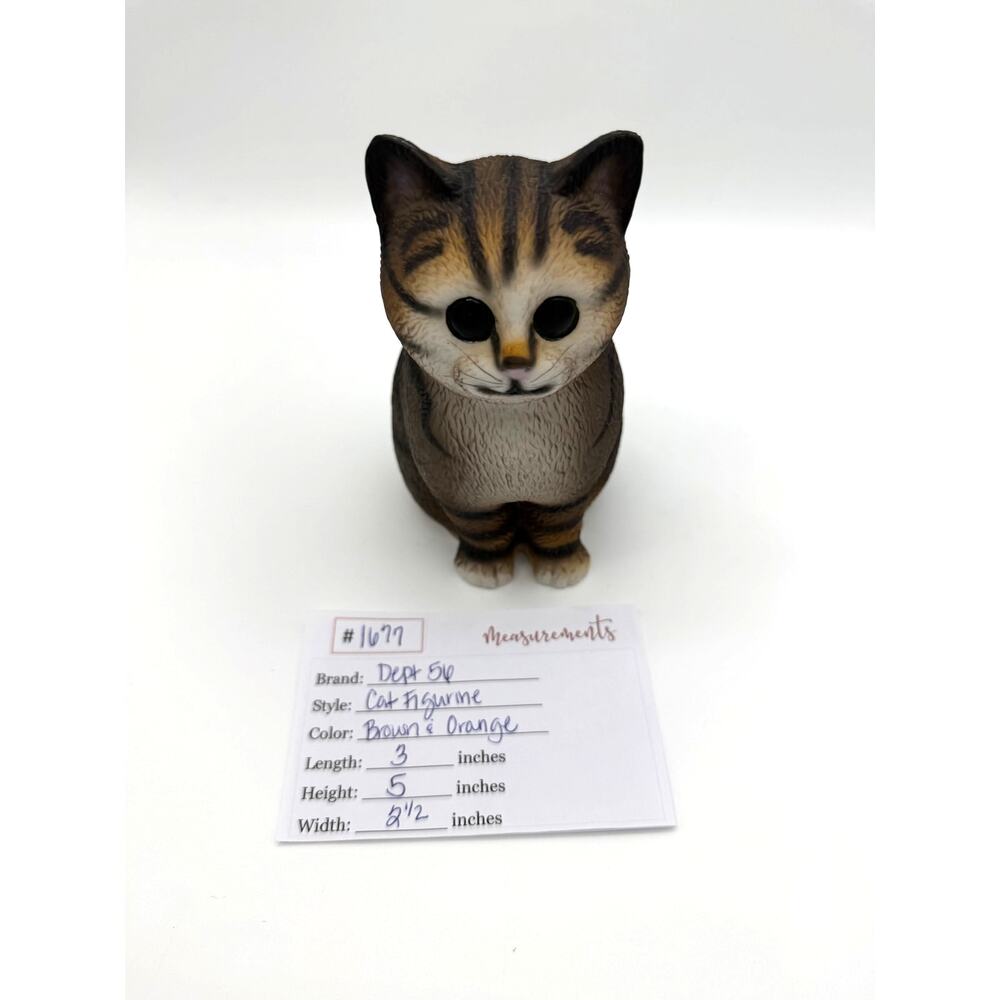 Vtg Dept 56 Ceramic 5" Tabby Kitty Cat Collectible Figurine Porcelain Pottery - Picture 7 of 7